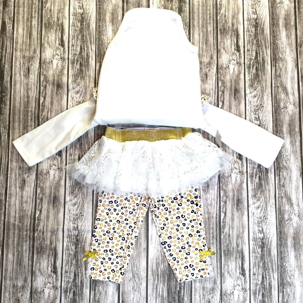 NEW Girls 6-9M Outfit Leopard Matching Set NWT - Picture 7 of 12